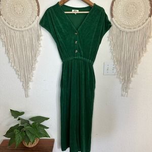 Alice pearl green Terry cloth cap sleeve jumpsuit small